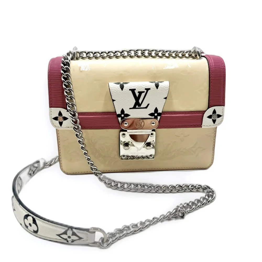 Auth Louis Vuitton LV Wynwood Monogram Vernis Epi Leather Crossbody Bag 2way